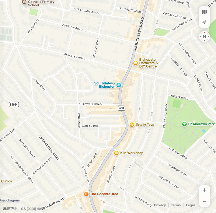 Map of Gloucester Road, Bristol