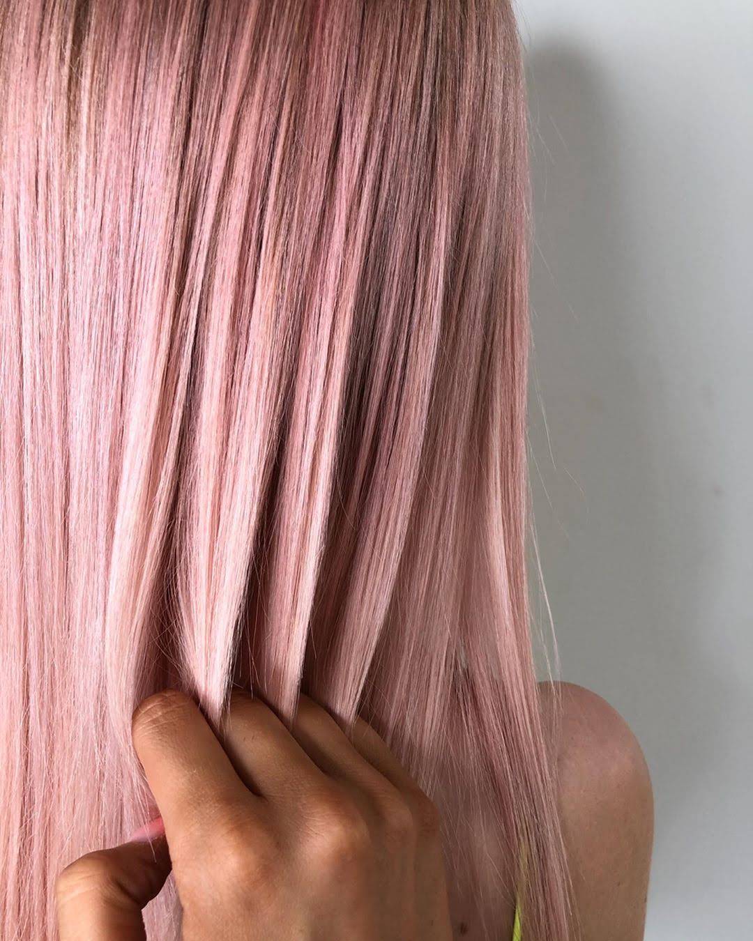 Soft pink hair colour
