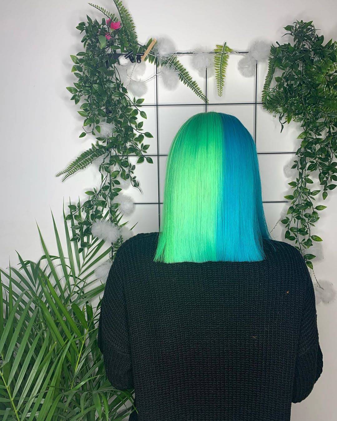 Green and blue vivid colour